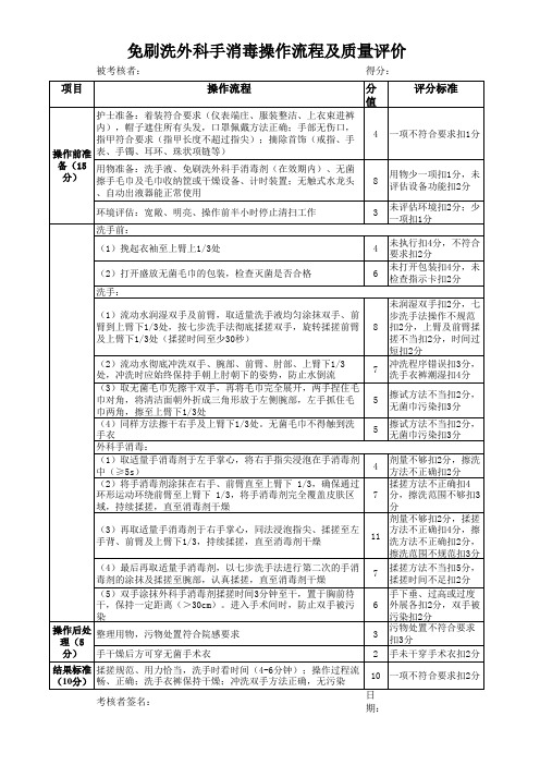 免刷洗外科手消毒操作流程及质量评价