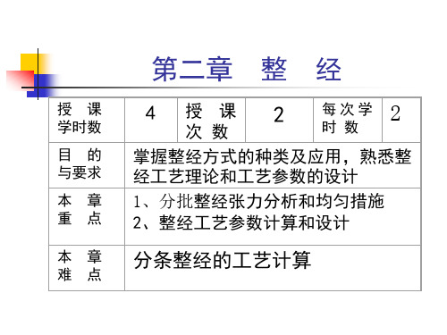 棉纺织工艺 整  经