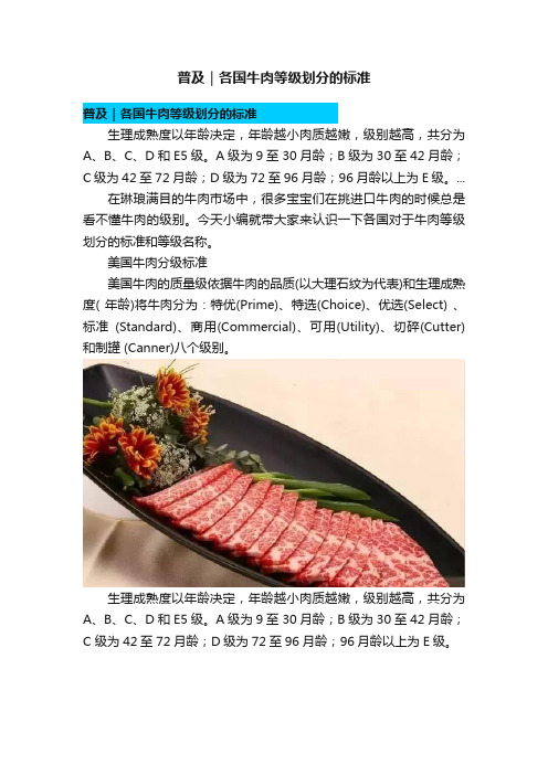 普及｜各国牛肉等级划分的标准