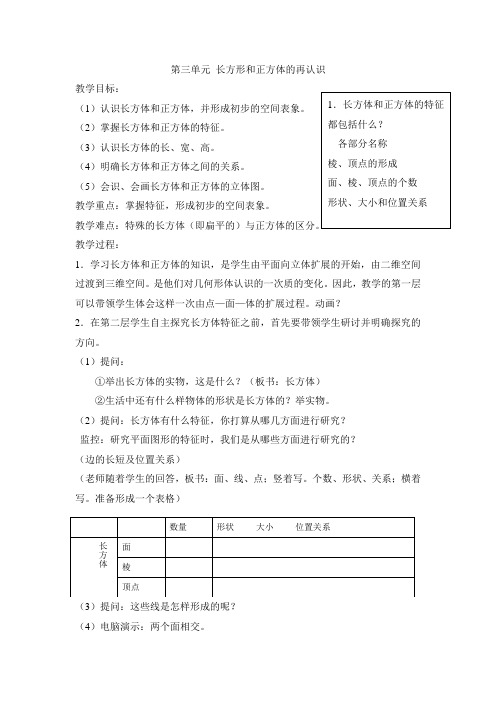 第三单元 长方形和正方体的再认识