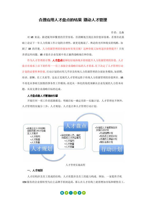 人力资源  【案例】合理应用人才盘点的结果 撬动人才管理