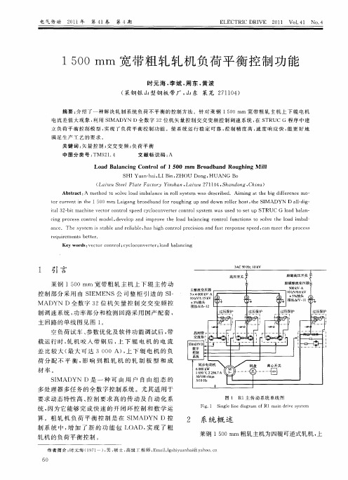 1500mm宽带粗轧轧机负荷平衡控制功能