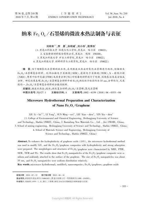 纳米Fe304／石墨烯的微波水热法制备与表征