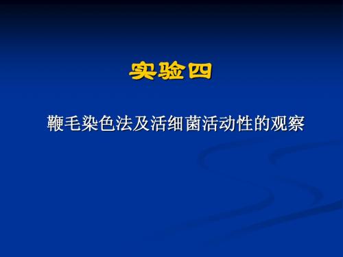 鞭毛染色法及活细菌活动性的观察