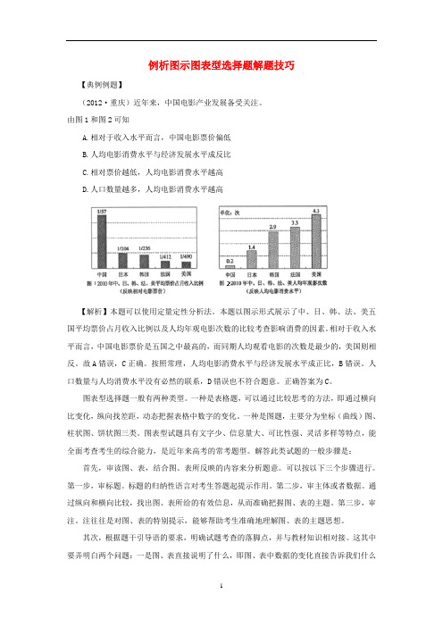 高考政治 各类题型解题技巧 专题09 例析图示图表型选择题解题技巧