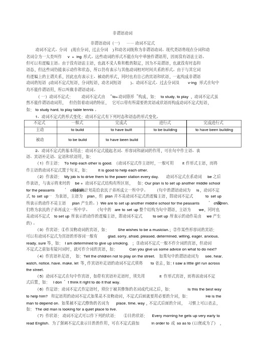 高中英语非谓语动词用法详解及练习含答案详解