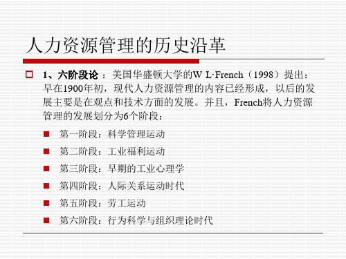 人力资源管理的历史沿革