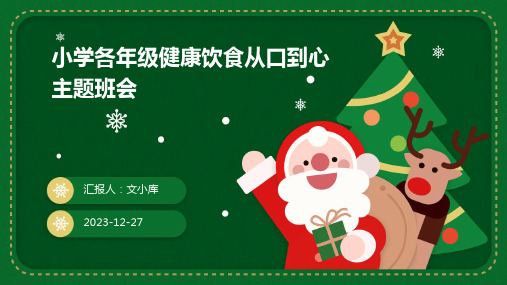 小学各年级健康饮食从口到心主题班会(精)