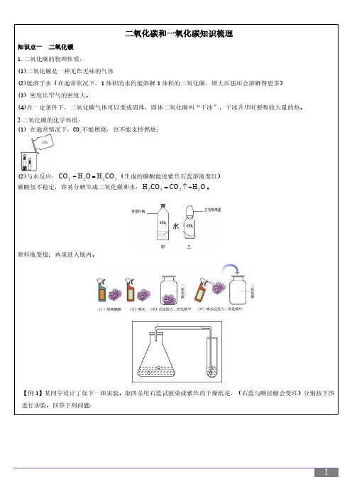 初中化学6.3二氧化碳和一氧化碳笔记