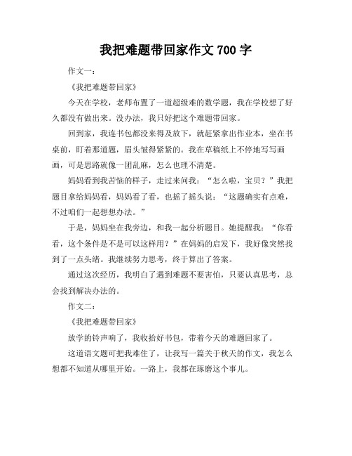 我把难题带回家作文700字