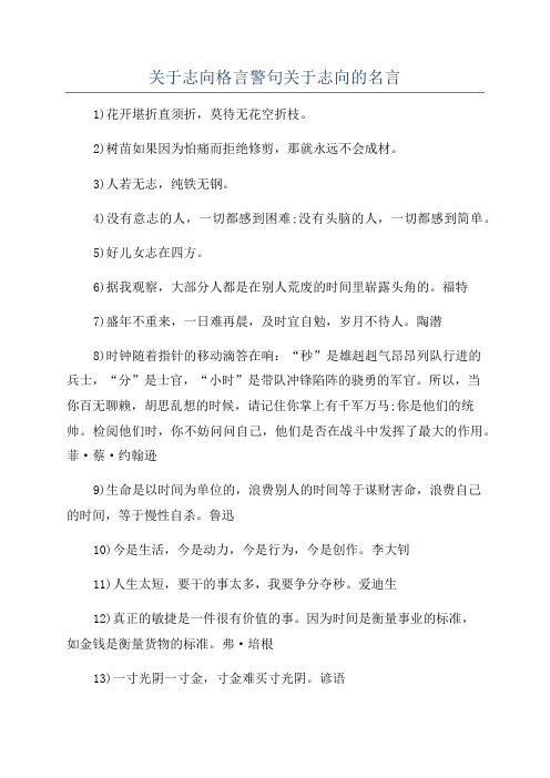 关于志向格言警句关于志向的名言