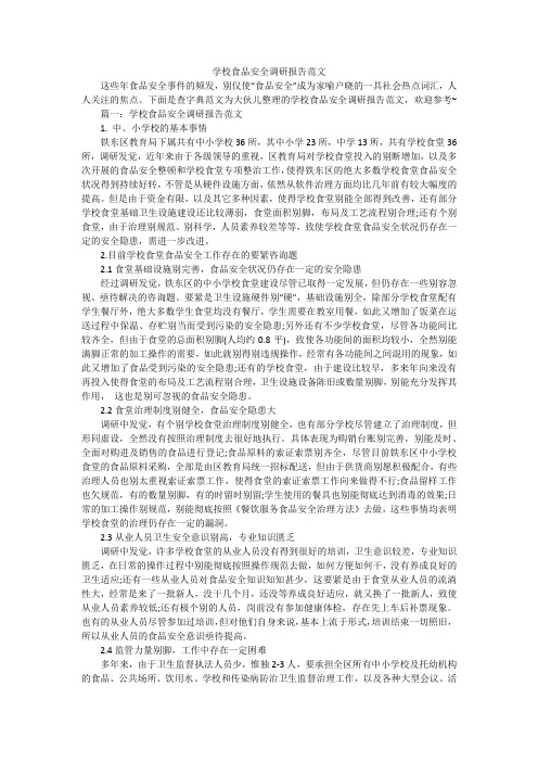 学校食品安全调研报告范文