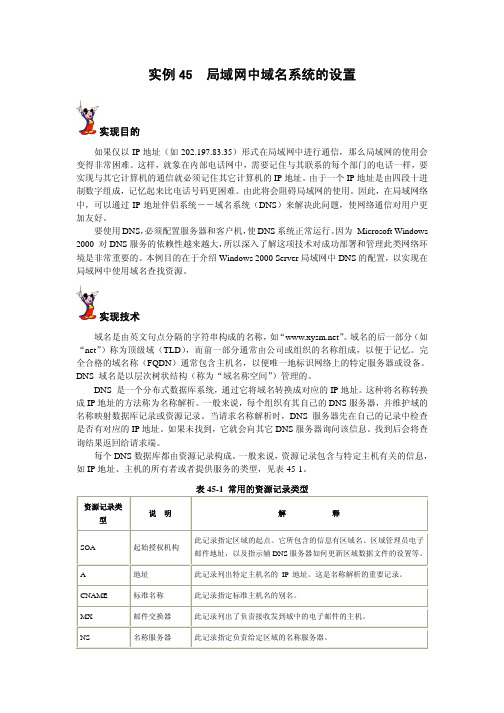 局域网中域名系统的设置