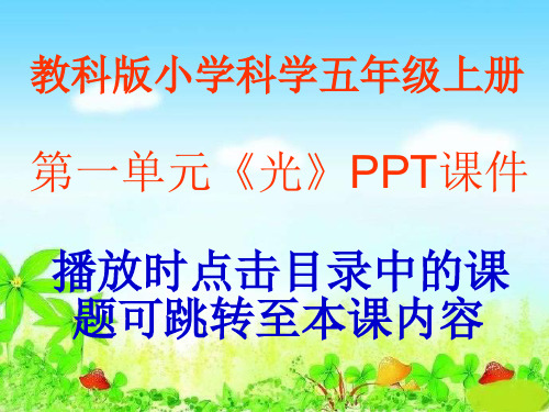 教科版小学科学五年级上册第二单元《光》PPT课件