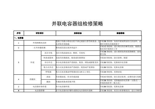 并联电容器组检修策略