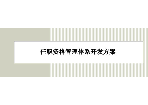 任职资格体系建设