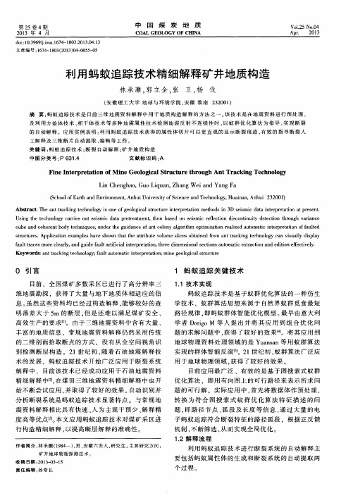 利用蚂蚁追踪技术精细解释矿井地质构造