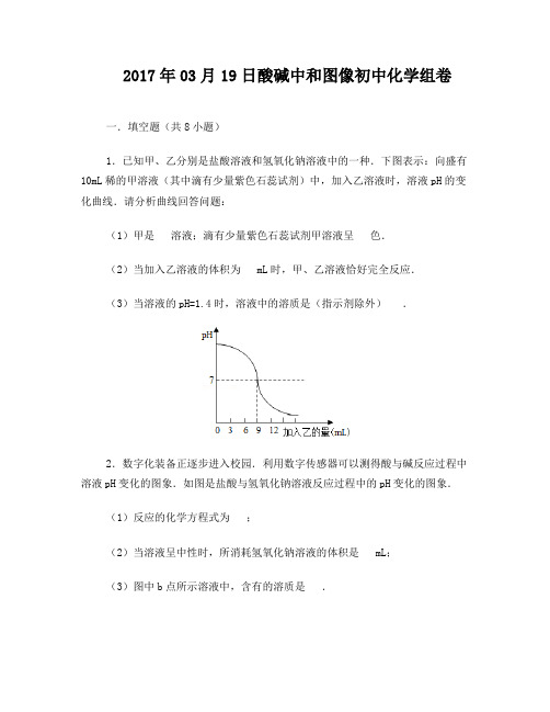 2017年03月19日初中化学酸碱中和图像题