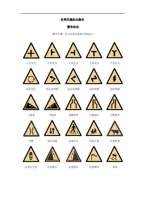 最全各类交通标志集合讲解