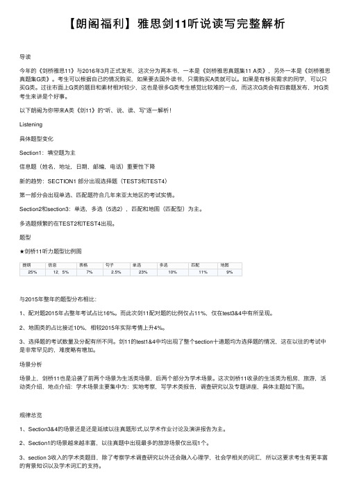 【朗阁福利】雅思剑11听说读写完整解析