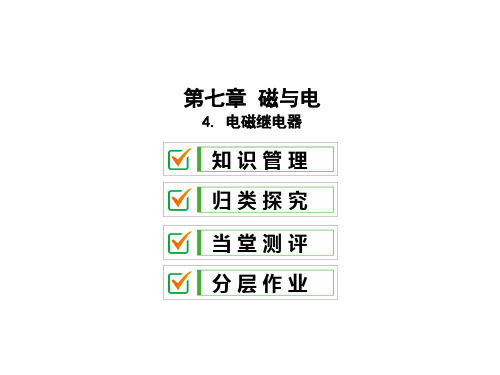 7.4 电磁继电器—2020教科版九年级物理全册习题课件(共26张PPT)