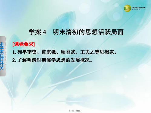 高中历史 1.4 明末清初的思想活跃局面课件 人民版必修3