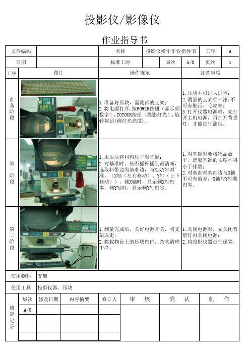 影像仪图文操作作业指导书