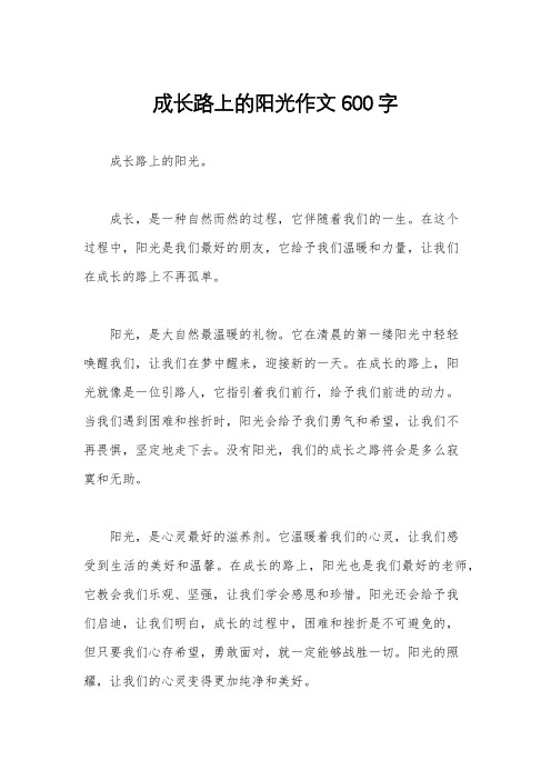 成长路上的阳光作文600字