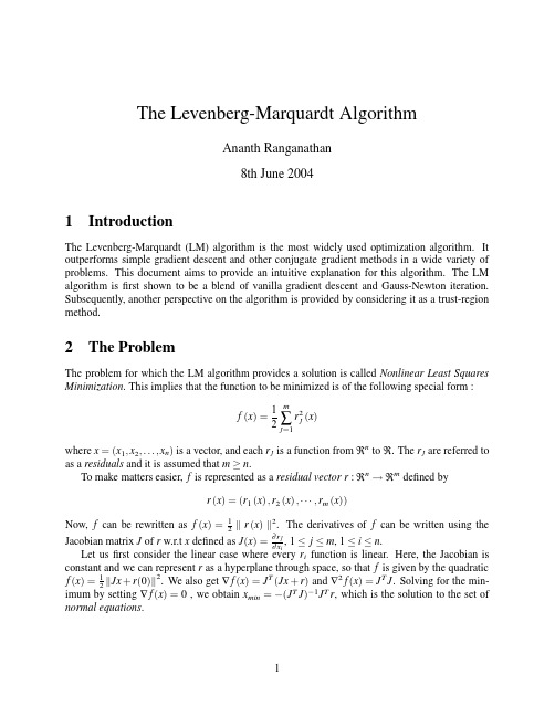 The Levenberg-Marquardt Algorithm