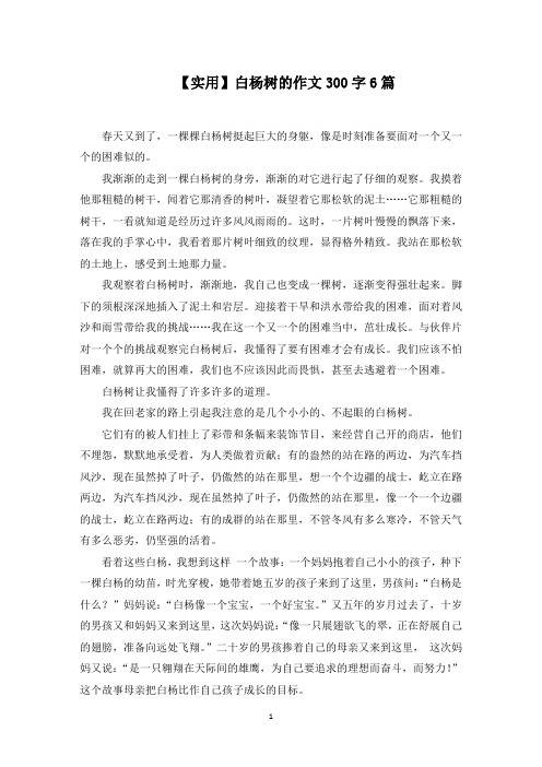 最新白杨树的作文300字6篇范文精选