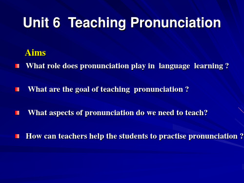 Unit 6 Teaching Pronunciation