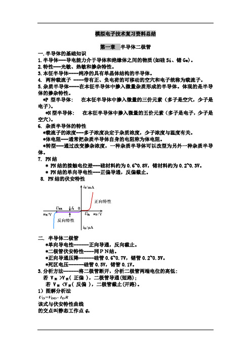 模拟电子技术基础_知识点总结