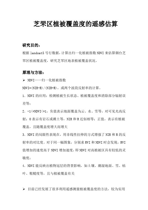 ENVI下 地表植被覆盖度计算 ——以烟台芝罘区为例