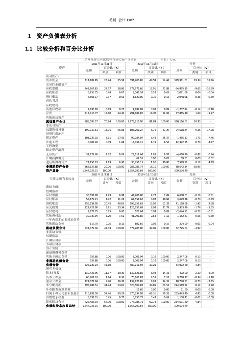 泸州老窖资产负债表分析