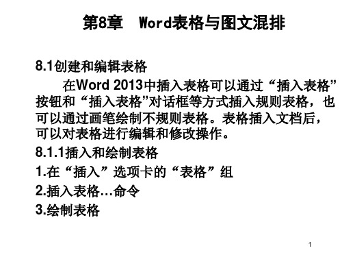 第8章  Word表格与图文混排