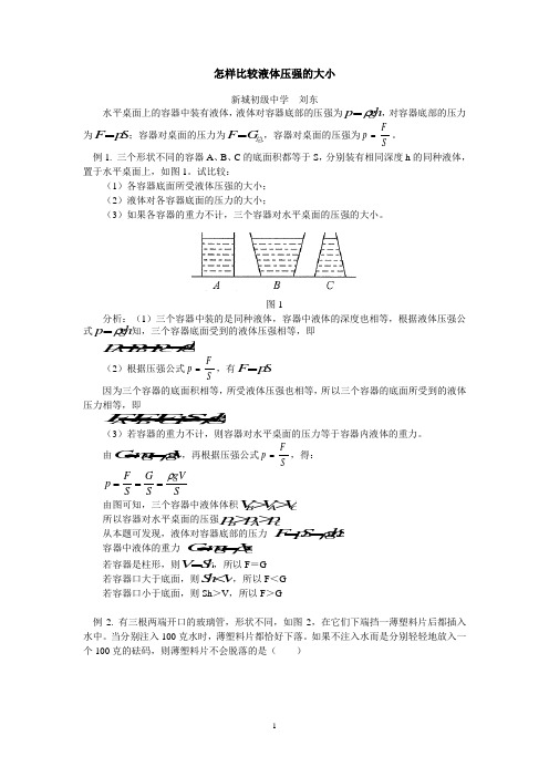 怎样比较液体压强的大小