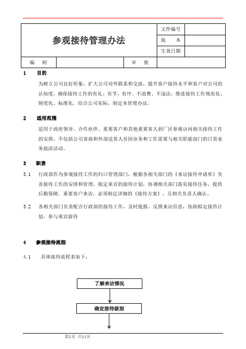 公司参观接待管理办法