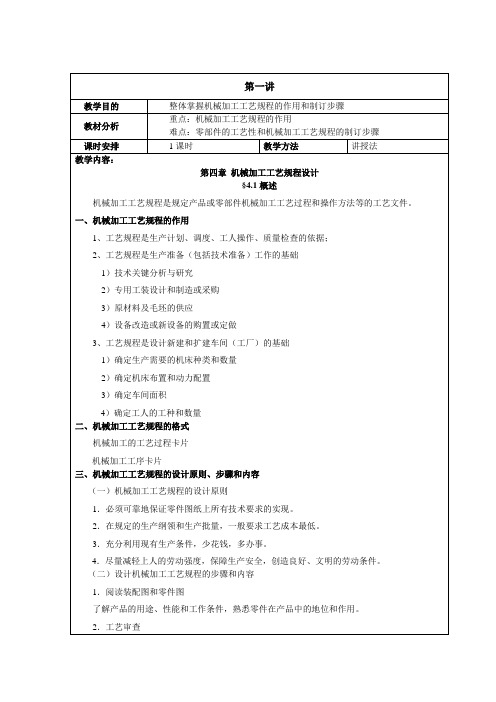 第四章  机械加工工艺规程设计