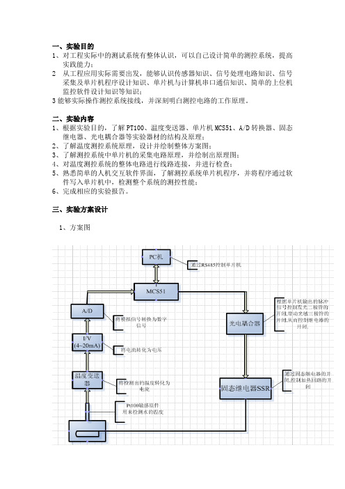 温控检测技术实习报告