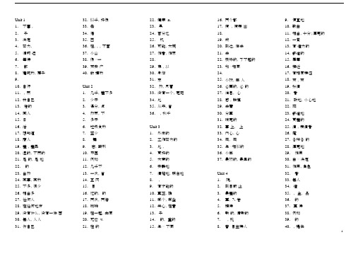 (word完整版)人教版八年级上册英语单词英译汉(乱序版).docx