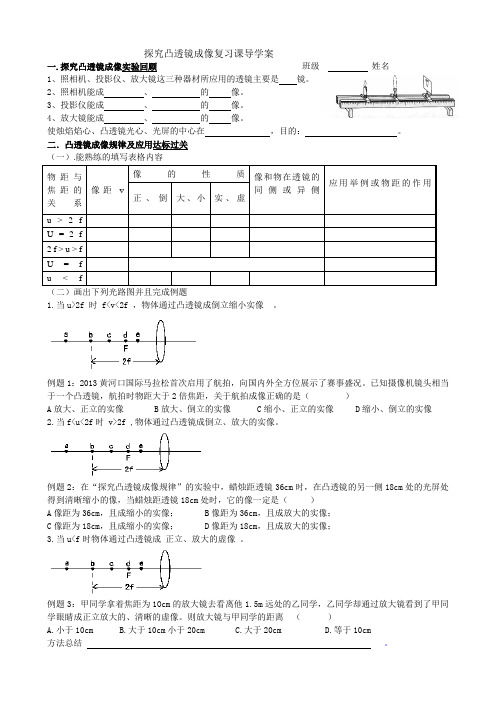 凸透镜成像规律复习学案