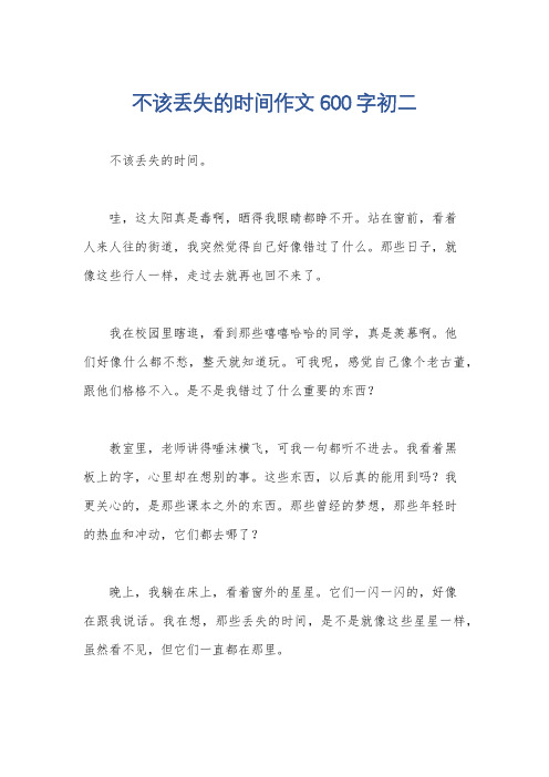 不该丢失的时间作文600字初二