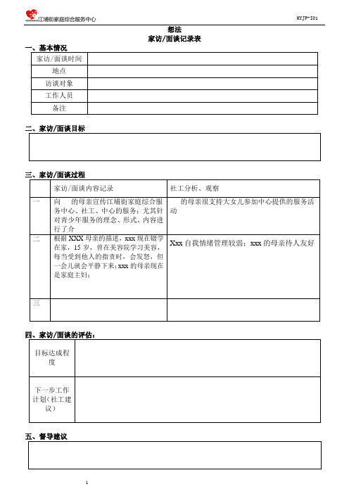 (空白)家访面谈记录表