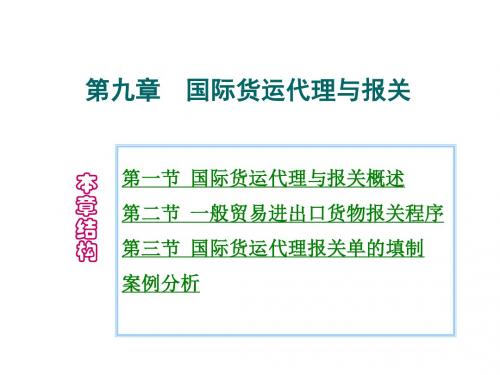 国际货运代理    第九章国际货运代理与报关