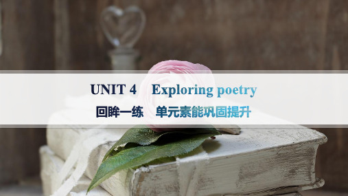 译林版高中英语学案选择性必修第一册 Unit 4 Exploring poetry 单元素能巩固提升