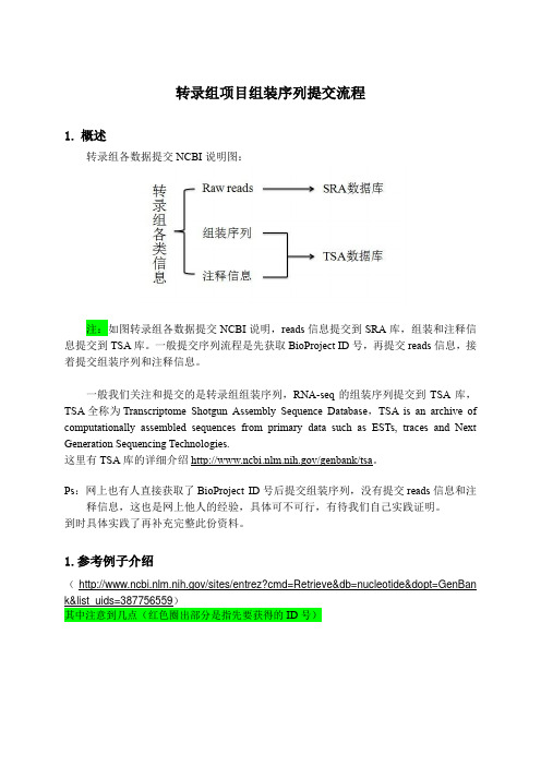 转录组组装序列提交帮助文档(上传NCBI)