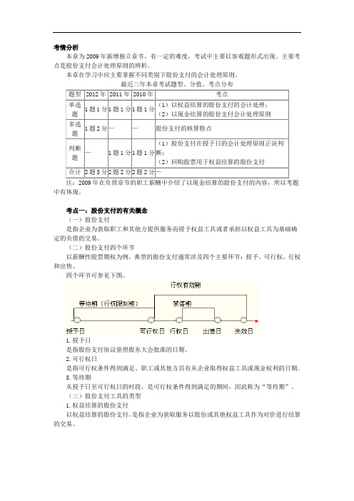 中级会计师会计实务第 十 章 股份支付