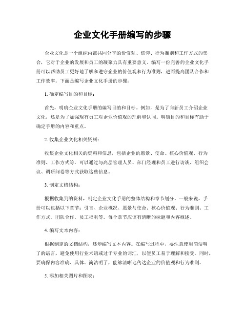 企业文化手册编写的步骤