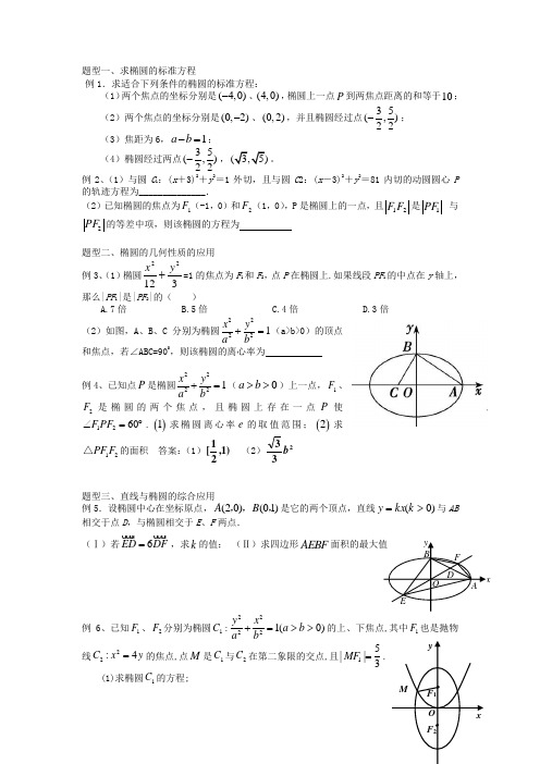 题型求椭圆的标准方程