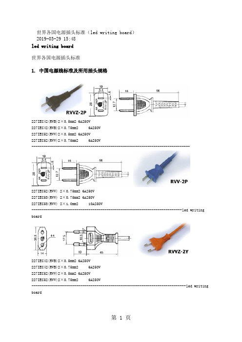 世界各国电源插头标准-10页文档资料